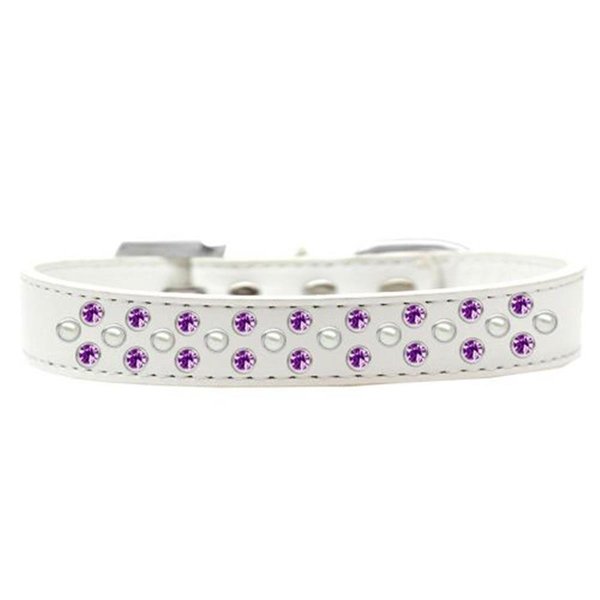 Unconditional Love Sprinkles Pearl & Purple Crystals Dog CollarWhite Size 20 UN851531